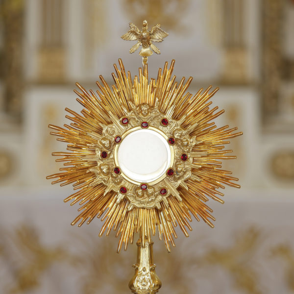Ostensory for worship at a Catholic church ceremony